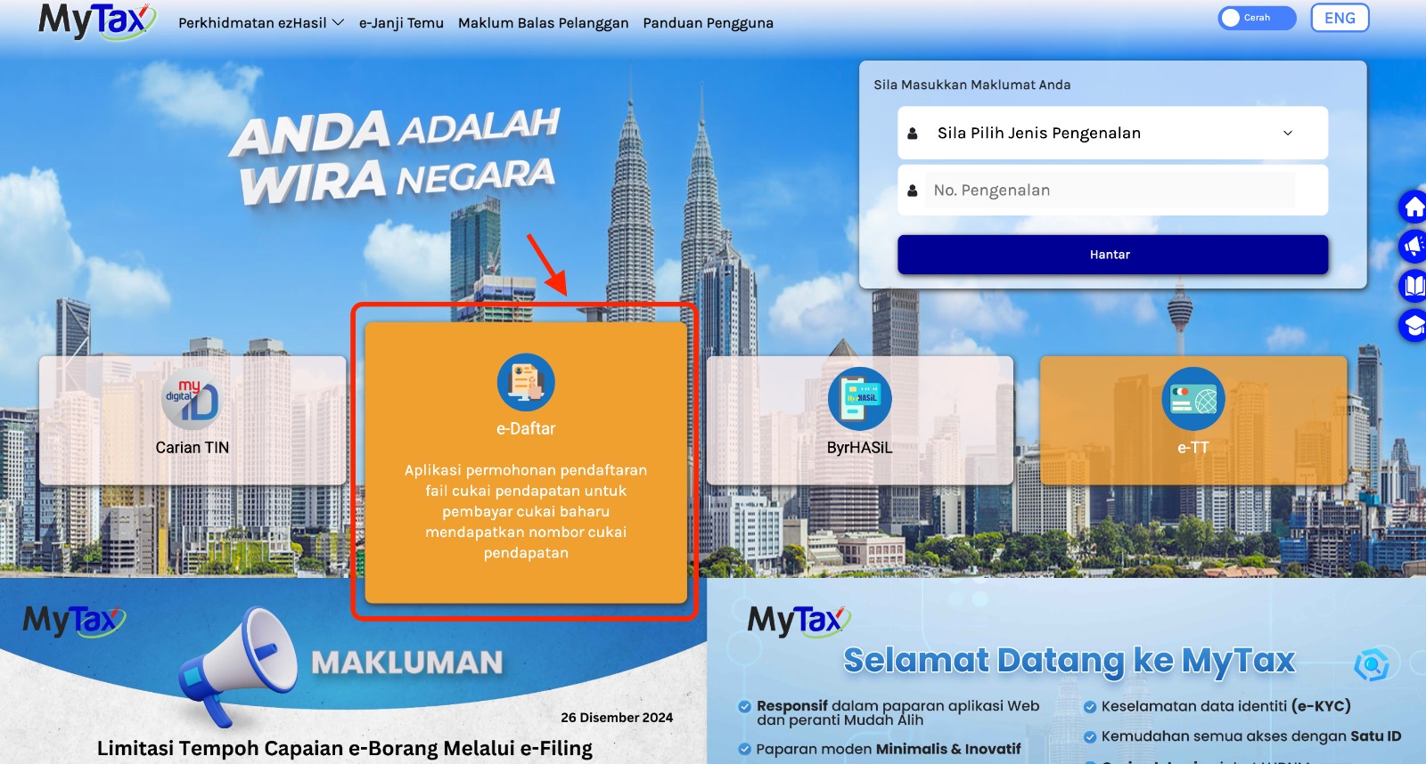 Cara Daftar e Filing